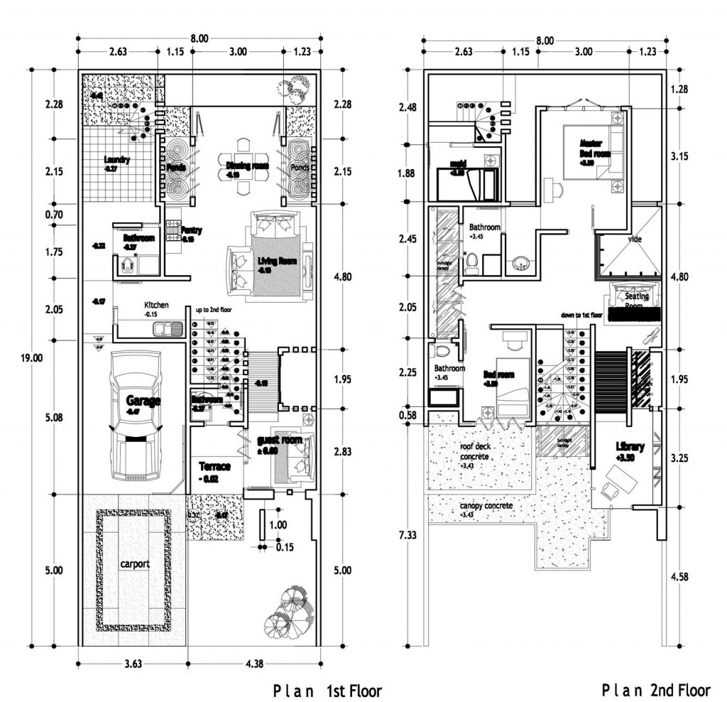 Denah Rumah 8x20 Meter - SEON Digital Marketing